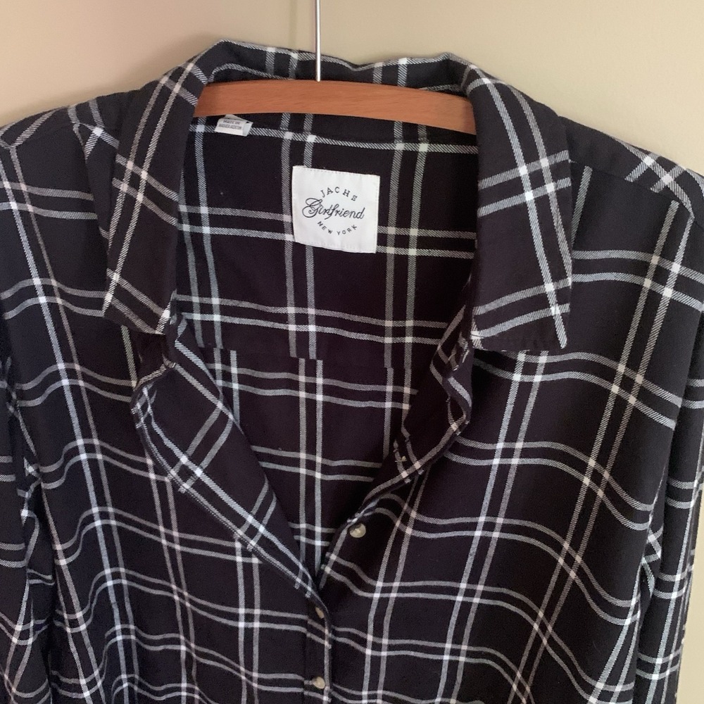 Jachs Girlfriend Ladies' Flannel Shirt, Black Womens XXL  excellent Cozy Cowgirl - Picture 4 of 14